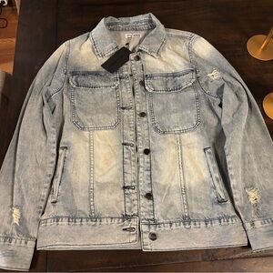 Ava-Kris - The Jane oversized distressed Light Wash Denim Jacket